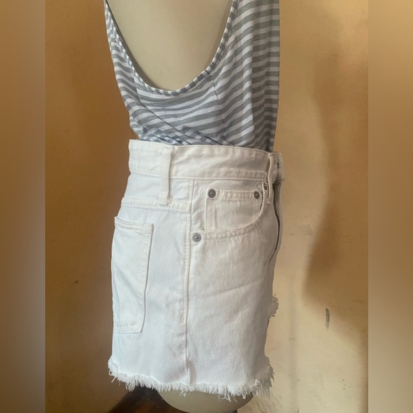 Madewell White High Waist Shorts Crisp Denim Style - Picture 4 of 14